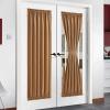 image:imageNICETOWN Door Curtain Panel Grey French Door Curtains Blackout Thermal Insulated Curtain Sidelight Privacy for WindowLiving RoomDoorwaysClassroom 25W by 72L inches 1 PanelGold Brown