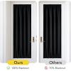 image:imageNICETOWN Door Curtain Panel Grey French Door Curtains Blackout Thermal Insulated Curtain Sidelight Privacy for WindowLiving RoomDoorwaysClassroom 25W by 72L inches 1 Panel100 Blackout  Black
