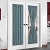 image:imageNICETOWN Door Curtain Panel Grey French Door Curtains Blackout Thermal Insulated Curtain Sidelight Privacy for WindowLiving RoomDoorwaysClassroom 25W by 72L inches 1 PanelGreyish Blue