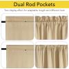 image:imageNICETOWN Door Curtain Panel Grey French Door Curtains Blackout Thermal Insulated Curtain Sidelight Privacy for WindowLiving RoomDoorwaysClassroom 25W by 72L inches 1 Panel100 Blackout  Biscotti Beige