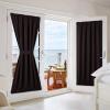image:imageNICETOWN Door Curtain Panel Grey French Door Curtains Blackout Thermal Insulated Curtain Sidelight Privacy for WindowLiving RoomDoorwaysClassroom 25W by 72L inches 1 PanelToffee Brown