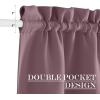 image:imageNICETOWN Door Curtain Panel Grey French Door Curtains Blackout Thermal Insulated Curtain Sidelight Privacy for WindowLiving RoomDoorwaysClassroom 25W by 72L inches 1 PanelDry Rose