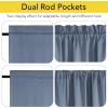 image:imageNICETOWN Door Curtain Panel Grey French Door Curtains Blackout Thermal Insulated Curtain Sidelight Privacy for WindowLiving RoomDoorwaysClassroom 25W by 72L inches 1 Panel100 Blackout  Stone Blue