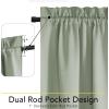 image:imageNICETOWN Door Curtain Panel Grey French Door Curtains Blackout Thermal Insulated Curtain Sidelight Privacy for WindowLiving RoomDoorwaysClassroom 25W by 72L inches 1 Panel100 Blackout  Sage Green