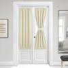 image:imageNICETOWN Door Curtain Panel Grey French Door Curtains Blackout Thermal Insulated Curtain Sidelight Privacy for WindowLiving RoomDoorwaysClassroom 25W by 72L inches 1 PanelLight Beige