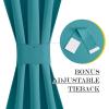 image:imageNICETOWN Door Curtain Panel Grey French Door Curtains Blackout Thermal Insulated Curtain Sidelight Privacy for WindowLiving RoomDoorwaysClassroom 25W by 72L inches 1 PanelPeacock Teal