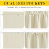 image:imageNICETOWN Door Curtain Panel Grey French Door Curtains Blackout Thermal Insulated Curtain Sidelight Privacy for WindowLiving RoomDoorwaysClassroom 25W by 72L inches 1 PanelLight Beige