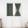 image:imageNICETOWN Door Curtain Panel Grey French Door Curtains Blackout Thermal Insulated Curtain Sidelight Privacy for WindowLiving RoomDoorwaysClassroom 25W by 72L inches 1 PanelDark Mallard