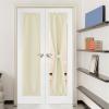 image:imageNICETOWN Door Curtain Panel Grey French Door Curtains Blackout Thermal Insulated Curtain Sidelight Privacy for WindowLiving RoomDoorwaysClassroom 25W by 72L inches 1 PanelLight Beige