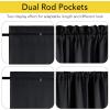 image:imageNICETOWN Door Curtain Panel Grey French Door Curtains Blackout Thermal Insulated Curtain Sidelight Privacy for WindowLiving RoomDoorwaysClassroom 25W by 72L inches 1 Panel100 Blackout  Black