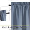 image:imageNICETOWN Door Curtain Panel Grey French Door Curtains Blackout Thermal Insulated Curtain Sidelight Privacy for WindowLiving RoomDoorwaysClassroom 25W by 72L inches 1 Panel100 Blackout  Stone Blue