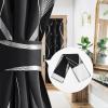 image:imageNICETOWN Door Curtain Panel Grey French Door Curtains Blackout Thermal Insulated Curtain Sidelight Privacy for WindowLiving RoomDoorwaysClassroom 25W by 72L inches 1 PanelFoil Black