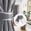 image:imageNICETOWN Door Curtain Panel Grey French Door Curtains Blackout Thermal Insulated Curtain Sidelight Privacy for WindowLiving RoomDoorwaysClassroom 25W by 72L inches 1 PanelFoil Gray