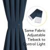 image:imageNICETOWN Door Curtain Panel Grey French Door Curtains Blackout Thermal Insulated Curtain Sidelight Privacy for WindowLiving RoomDoorwaysClassroom 25W by 72L inches 1 Panel100 Blackout  Navy Blue