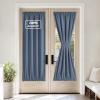 image:imageNICETOWN Door Curtain Panel Grey French Door Curtains Blackout Thermal Insulated Curtain Sidelight Privacy for WindowLiving RoomDoorwaysClassroom 25W by 72L inches 1 Panel100 Blackout  Stone Blue