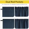 image:imageNICETOWN Door Curtain Panel Grey French Door Curtains Blackout Thermal Insulated Curtain Sidelight Privacy for WindowLiving RoomDoorwaysClassroom 25W by 72L inches 1 Panel100 Blackout  Navy Blue