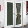 image:imageNICETOWN Door Curtain Panel Grey French Door Curtains Blackout Thermal Insulated Curtain Sidelight Privacy for WindowLiving RoomDoorwaysClassroom 25W by 72L inches 1 PanelDark Mallard