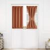 image:imageNICETOWN Door Curtain Panel Grey French Door Curtains Blackout Thermal Insulated Curtain Sidelight Privacy for WindowLiving RoomDoorwaysClassroom 25W by 72L inches 1 PanelBurnt Orange