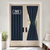 image:imageNICETOWN Door Curtain Panel Grey French Door Curtains Blackout Thermal Insulated Curtain Sidelight Privacy for WindowLiving RoomDoorwaysClassroom 25W by 72L inches 1 Panel100 Blackout  Navy Blue