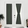 image:imageNICETOWN Door Curtain Panel Grey French Door Curtains Blackout Thermal Insulated Curtain Sidelight Privacy for WindowLiving RoomDoorwaysClassroom 25W by 72L inches 1 PanelDark Mallard