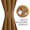 image:imageNICETOWN Door Curtain Panel Grey French Door Curtains Blackout Thermal Insulated Curtain Sidelight Privacy for WindowLiving RoomDoorwaysClassroom 25W by 72L inches 1 PanelGold Brown