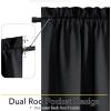 image:imageNICETOWN Door Curtain Panel Grey French Door Curtains Blackout Thermal Insulated Curtain Sidelight Privacy for WindowLiving RoomDoorwaysClassroom 25W by 72L inches 1 Panel100 Blackout  Black