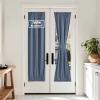 image:imageNICETOWN Door Curtain Panel Grey French Door Curtains Blackout Thermal Insulated Curtain Sidelight Privacy for WindowLiving RoomDoorwaysClassroom 25W by 72L inches 1 Panel100 Blackout  Stone Blue