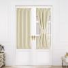 image:imageNICETOWN Door Curtain Panel Grey French Door Curtains Blackout Thermal Insulated Curtain Sidelight Privacy for WindowLiving RoomDoorwaysClassroom 25W by 72L inches 1 PanelLight Beige