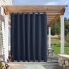 image:imageNICETOWN Weighted Outdoor Curtains for Patio Waterproof 84 inches Long 2 Panels Windproof Drapes Top amp Bottom Grommets Thermal Insulated Blinds Keep Privacy for YardPorch Biscotti Beige 52 WideNavy Blue