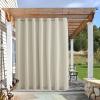 image:imageNICETOWN Weighted Outdoor Curtains for Patio Waterproof 84 inches Long 2 Panels Windproof Drapes Top amp Bottom Grommets Thermal Insulated Blinds Keep Privacy for YardPorch Biscotti Beige 52 WideBeige