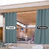 image:imageNICETOWN Weighted Outdoor Curtains for Patio Waterproof 84 inches Long 2 Panels Windproof Drapes Top amp Bottom Grommets Thermal Insulated Blinds Keep Privacy for YardPorch Biscotti Beige 52 WideGreyish Blue