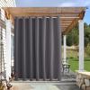 image:imageNICETOWN Weighted Outdoor Curtains for Patio Waterproof 84 inches Long 2 Panels Windproof Drapes Top amp Bottom Grommets Thermal Insulated Blinds Keep Privacy for YardPorch Biscotti Beige 52 WideGrey