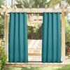 image:imageNICETOWN Weighted Outdoor Curtains for Patio Waterproof 84 inches Long 2 Panels Windproof Drapes Top amp Bottom Grommets Thermal Insulated Blinds Keep Privacy for YardPorch Biscotti Beige 52 WidePeacock Teal