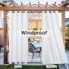 image:imageNICETOWN Weighted Outdoor Curtains for Patio Waterproof 84 inches Long 2 Panels Windproof Drapes Top amp Bottom Grommets Thermal Insulated Blinds Keep Privacy for YardPorch Biscotti Beige 52 WideWhite