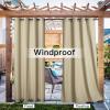 image:imageNICETOWN Weighted Outdoor Curtains for Patio Waterproof 84 inches Long 2 Panels Windproof Drapes Top amp Bottom Grommets Thermal Insulated Blinds Keep Privacy for YardPorch Biscotti Beige 52 WideTaupe