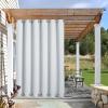 image:imageNICETOWN Weighted Outdoor Curtains for Patio Waterproof 84 inches Long 2 Panels Windproof Drapes Top amp Bottom Grommets Thermal Insulated Blinds Keep Privacy for YardPorch Biscotti Beige 52 WideGreyish White