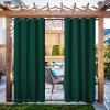 image:imageNICETOWN Weighted Outdoor Curtains for Patio Waterproof 84 inches Long 2 Panels Windproof Drapes Top amp Bottom Grommets Thermal Insulated Blinds Keep Privacy for YardPorch Biscotti Beige 52 WideDark Green