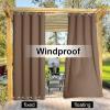 image:imageNICETOWN Weighted Outdoor Curtains for Patio Waterproof 84 inches Long 2 Panels Windproof Drapes Top amp Bottom Grommets Thermal Insulated Blinds Keep Privacy for YardPorch Biscotti Beige 52 WideTan