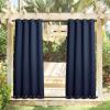 image:imageNICETOWN Weighted Outdoor Curtains for Patio Waterproof 84 inches Long 2 Panels Windproof Drapes Top amp Bottom Grommets Thermal Insulated Blinds Keep Privacy for YardPorch Biscotti Beige 52 WideNavy Blue