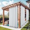 image:imageNICETOWN Weighted Outdoor Curtains for Patio Waterproof 84 inches Long 2 Panels Windproof Drapes Top amp Bottom Grommets Thermal Insulated Blinds Keep Privacy for YardPorch Biscotti Beige 52 WideGreyish White
