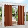 image:imageNICETOWN Weighted Outdoor Curtains for Patio Waterproof 84 inches Long 2 Panels Windproof Drapes Top amp Bottom Grommets Thermal Insulated Blinds Keep Privacy for YardPorch Biscotti Beige 52 WideBurnt Orange
