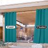 image:imageNICETOWN Weighted Outdoor Curtains for Patio Waterproof 84 inches Long 2 Panels Windproof Drapes Top amp Bottom Grommets Thermal Insulated Blinds Keep Privacy for YardPorch Biscotti Beige 52 WidePeacock Teal