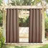 image:imageNICETOWN Weighted Outdoor Curtains for Patio Waterproof 84 inches Long 2 Panels Windproof Drapes Top amp Bottom Grommets Thermal Insulated Blinds Keep Privacy for YardPorch Biscotti Beige 52 WideTan