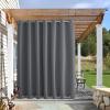 image:imageNICETOWN Weighted Outdoor Curtains for Patio Waterproof 84 inches Long 2 Panels Windproof Drapes Top amp Bottom Grommets Thermal Insulated Blinds Keep Privacy for YardPorch Biscotti Beige 52 WideGrey