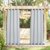 image:imageNICETOWN Weighted Outdoor Curtains for Patio Waterproof 84 inches Long 2 Panels Windproof Drapes Top amp Bottom Grommets Thermal Insulated Blinds Keep Privacy for YardPorch Biscotti Beige 52 WideGreyish White
