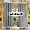 image:imageNICETOWN Weighted Outdoor Curtains for Patio Waterproof 84 inches Long 2 Panels Windproof Drapes Top amp Bottom Grommets Thermal Insulated Blinds Keep Privacy for YardPorch Biscotti Beige 52 WideSilver Gray