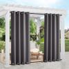 image:imageNICETOWN Weighted Outdoor Curtains for Patio Waterproof 84 inches Long 2 Panels Windproof Drapes Top amp Bottom Grommets Thermal Insulated Blinds Keep Privacy for YardPorch Biscotti Beige 52 WideGrey