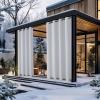 image:imageNICETOWN Weighted Outdoor Curtains for Patio Waterproof 84 inches Long 2 Panels Windproof Drapes Top amp Bottom Grommets Thermal Insulated Blinds Keep Privacy for YardPorch Biscotti Beige 52 WideGreyish White