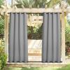 image:imageNICETOWN Weighted Outdoor Curtains for Patio Waterproof 84 inches Long 2 Panels Windproof Drapes Top amp Bottom Grommets Thermal Insulated Blinds Keep Privacy for YardPorch Biscotti Beige 52 WideSilver Grey