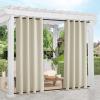 image:imageNICETOWN Weighted Outdoor Curtains for Patio Waterproof 84 inches Long 2 Panels Windproof Drapes Top amp Bottom Grommets Thermal Insulated Blinds Keep Privacy for YardPorch Biscotti Beige 52 WideBeige